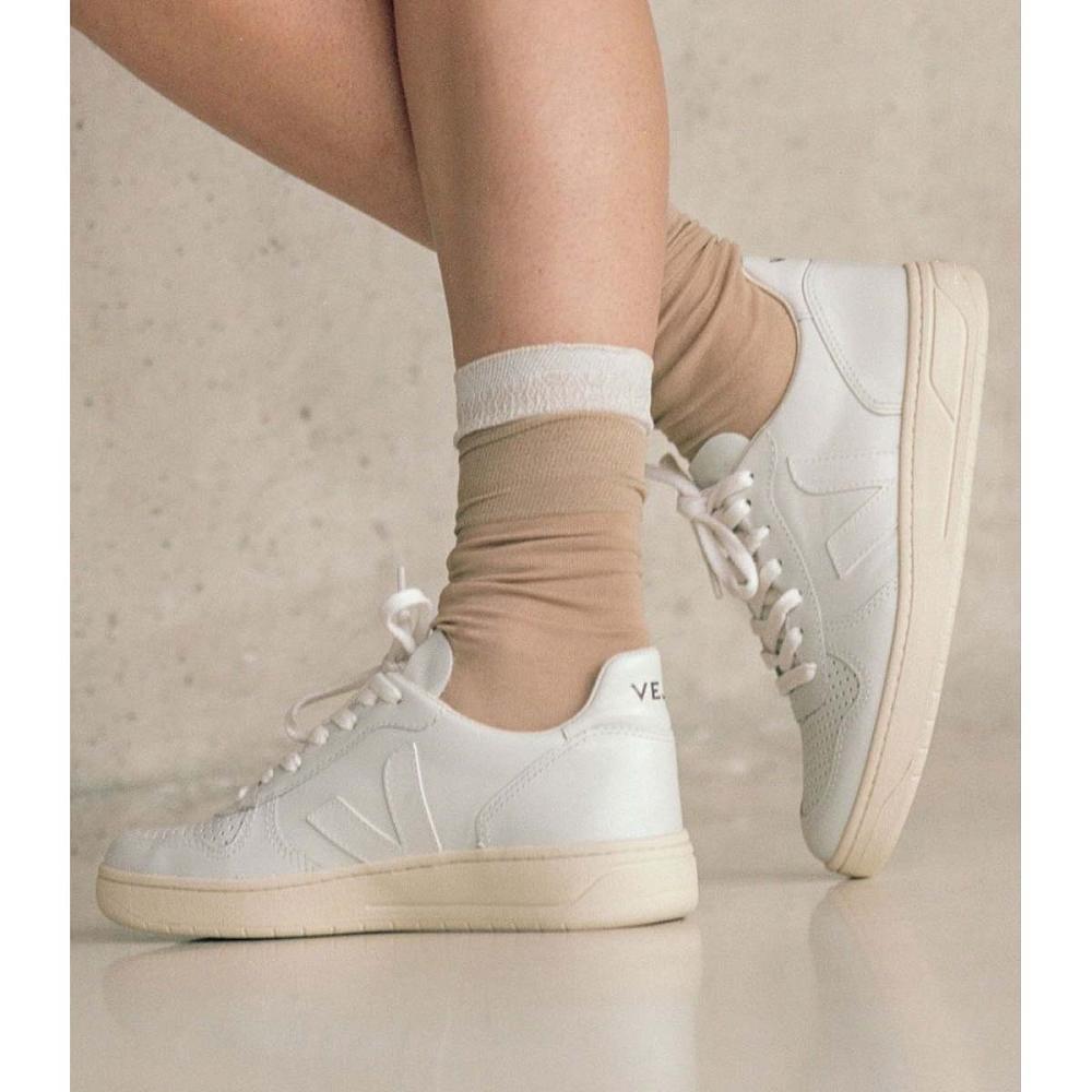 Veja V-10 LEATHER Sneakers Heren Wit | NL 339SGL